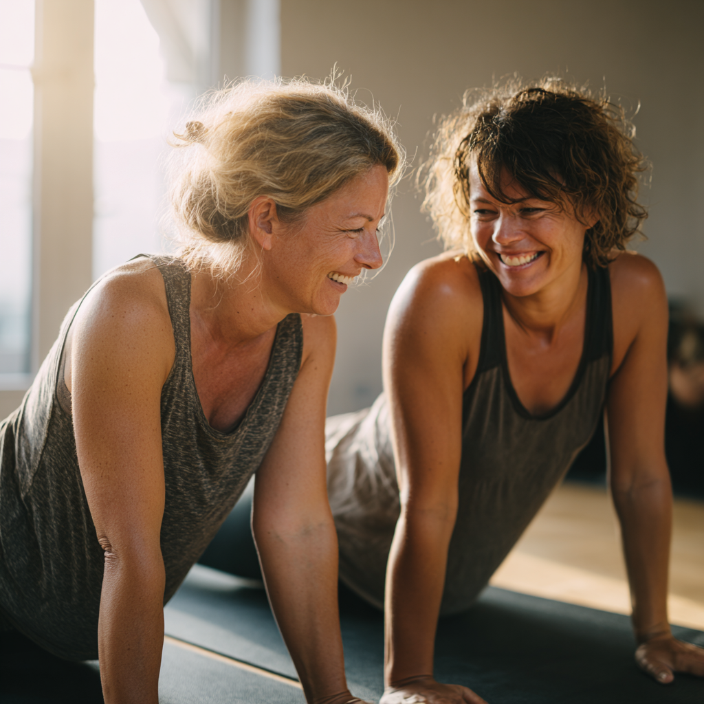 Skupina seniorov vykonávajúca jemné naťahovacie cvičenia